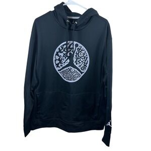 Jordan Hoodie Mens XXL Black Therma-FIT Jumpman Graphic Pullover Athletic